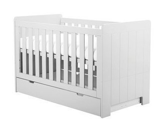 Łóżeczko-tapczanik z szufladą 140x70 Białe Pinio Calmo